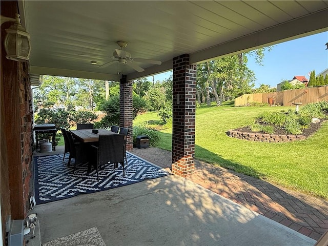 10 Claireview Dr, Scott Twp Sal, PA 15106 - view of patio / terrace featuring outdoor dining space and a ceiling fan