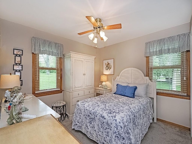118 Judith Dr, Peters Twp, PA 15367 - bedroom featuring light colored carpet, baseboards, and ceiling fan