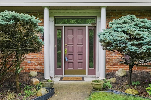 120 Canterbury Ln, Peters Twp, PA 15317 - entrance to property featuring brick siding and covered porch
