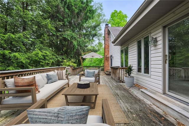 120 Canterbury Ln, Peters Twp, PA 15317 - wooden terrace with an outdoor hangout area