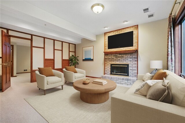 120 Canterbury Ln, Peters Twp, PA 15317 - living area featuring carpet floors and a fireplace