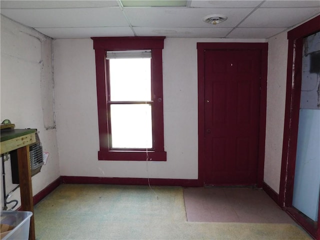 309 Mooney Ridge Rd, Waynsbrg/Frankln Twp, PA 15370 - empty room featuring a drop ceiling, healthy amount of natural light, baseboards, and tile patterned floors