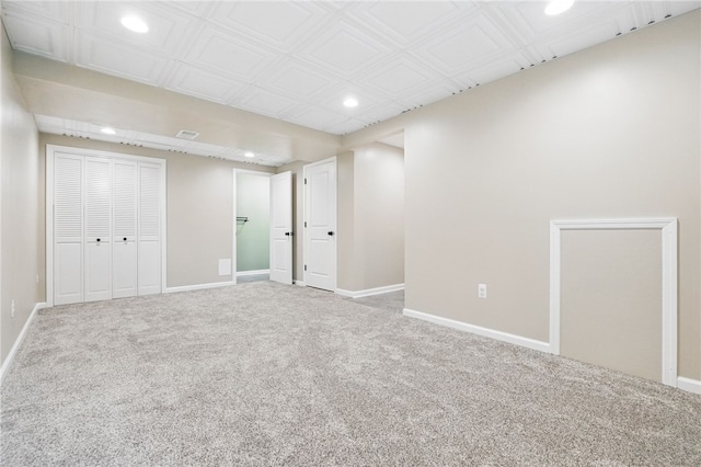 450 Limestone Dr, Bethel Park, PA 15102 - unfurnished bedroom with recessed lighting, carpet flooring, and baseboards