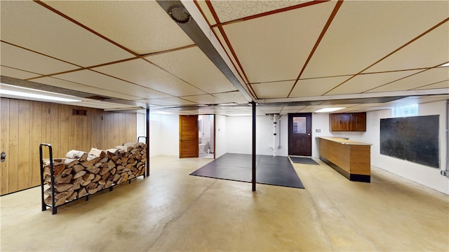 721 Herman Rd, Summit Twp But, PA 16002 - finished below grade area with wooden walls and a paneled ceiling