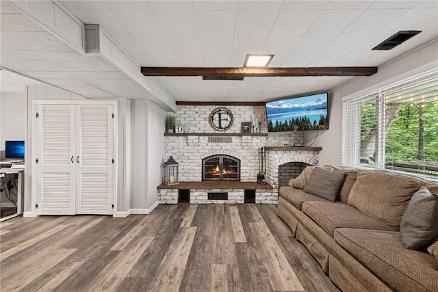 1703 Barry Dr, North Huntingdon, PA 15642 - living room with a fireplace and wood finished floors