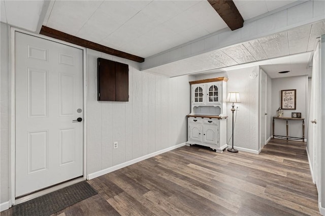 1703 Barry Dr, North Huntingdon, PA 15642 - basement with wood finished floors, baseboards, and wooden walls