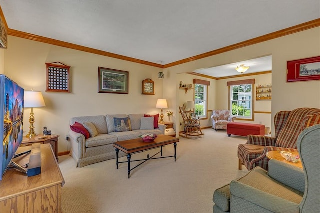 117 Bayberry Ln, Cranberry Twp, PA 16066 - living room with carpet flooring, ornamental molding, and baseboards
