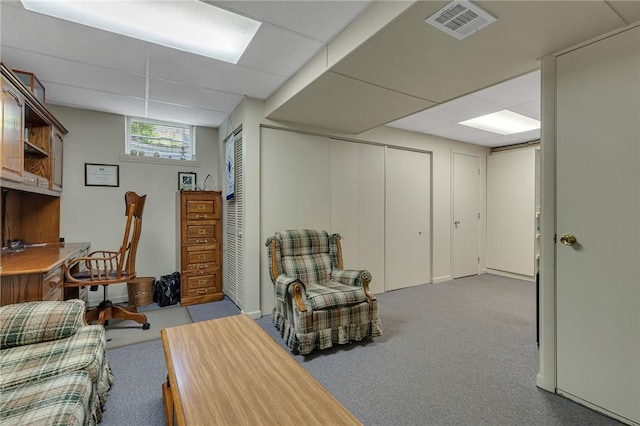 117 Bayberry Ln, Cranberry Twp, PA 16066 - home office with carpet flooring and a drop ceiling
