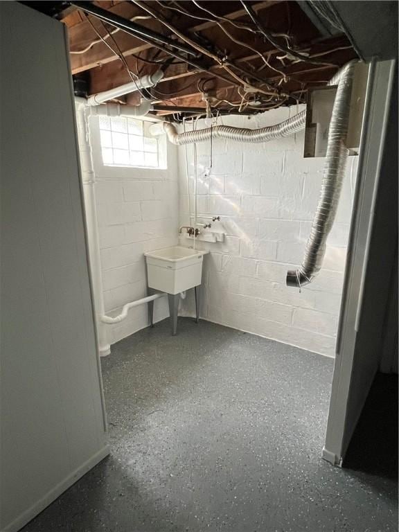 10807 Highpoint Dr, Penn Hills, PA 15235 - basement with a sink
