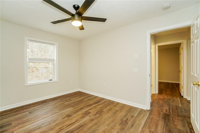 2596 Tilbrook Rd, Monroeville, PA 15146 - spare room with a ceiling fan, wood finished floors, baseboards, and a smoke detector