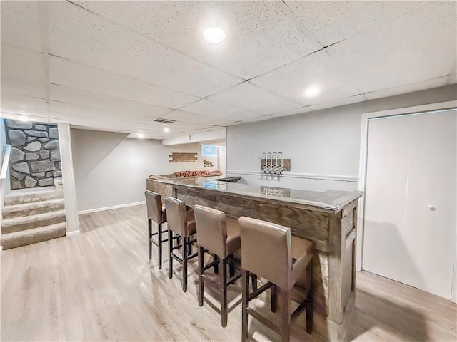 2787 Queensboro Ave, Baldwin Twp, PA 15226 - indoor dry bar with light wood-type flooring, a paneled ceiling, and baseboards