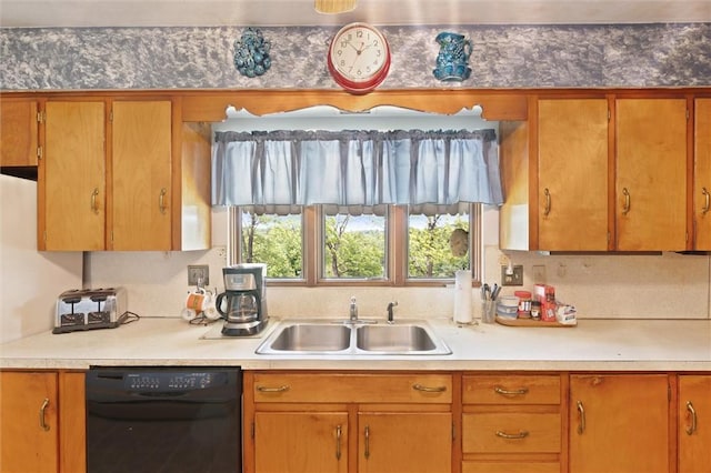 178 Sagamore Rd, Cowanshanock Twp, PA 16249 - kitchen featuring dishwasher, a sink, light countertops, and brown cabinets
