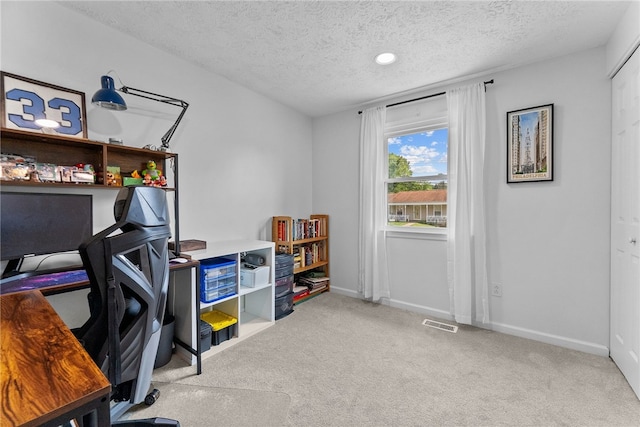 2406 Rolling Farms Rd, Shaler, PA 15116 - office with carpet flooring, a textured ceiling, and baseboards