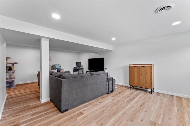 2406 Rolling Farms Rd, Shaler, PA 15116 - living room with light wood-type flooring, recessed lighting, and baseboards