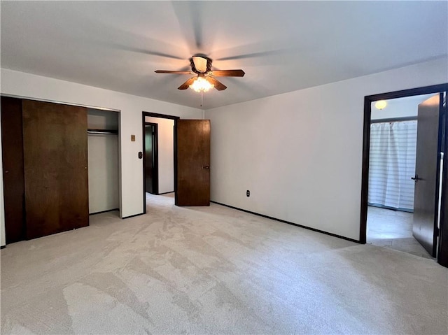 590 N Kings Creek Rd, Pa, PA 15021 - unfurnished bedroom featuring light colored carpet, a closet, and a ceiling fan