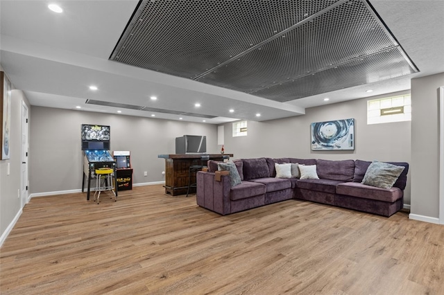 809 Timber Trl, Collier Twp, PA 15071 - living room with light wood finished floors, healthy amount of natural light, and recessed lighting