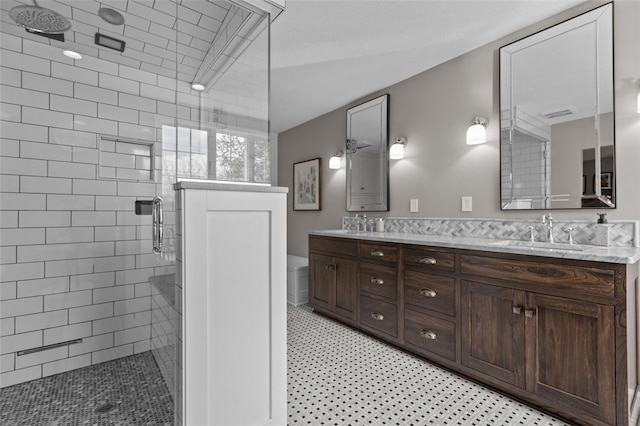 809 Timber Trl, Collier Twp, PA 15071 - full bathroom with a stall shower, double vanity, and toilet