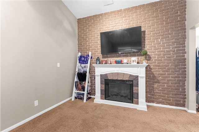 507 Moss Ln, Pymatuning Twp, PA 16125 - living area with carpet, a glass covered fireplace, and baseboards