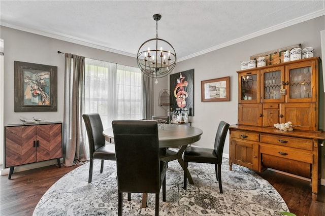 675 Village Green Blvd E, Adams Twp, PA 16046 - dining room featuring a chandelier, crown molding, and dark wood-style floors