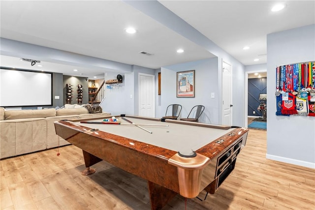 108 General Ct, Jackson Twp But, PA 16063 - game room featuring light wood-style floors, baseboards, recessed lighting, and billiards