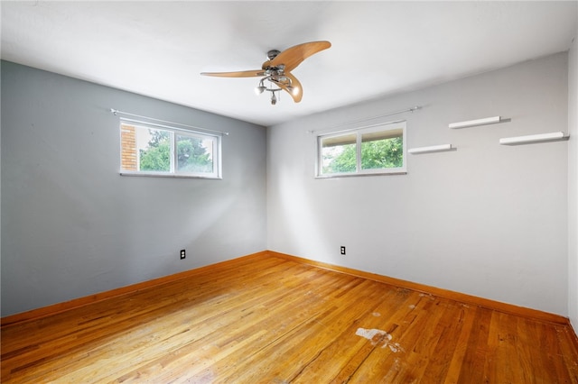 1624 Rockford Ave, Brookline, PA 15226 - empty room with ceiling fan, hardwood / wood-style floors, and baseboards