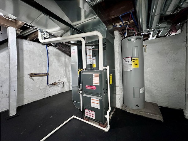 1218 Finch St, New Castle/4Th, PA 16101 - utility room with electric water heater and heating unit