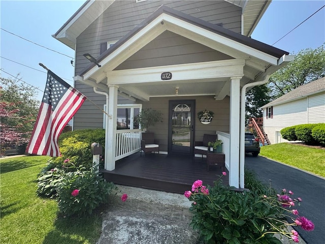 1172 Oak St, Indiana Boro Ind, PA 15701 - view of exterior entry with covered porch and a yard