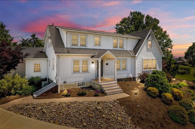 1299 Oakridge Rd, South Fayette, PA 15057 - view of front of home featuring a shingled roof and central AC unit