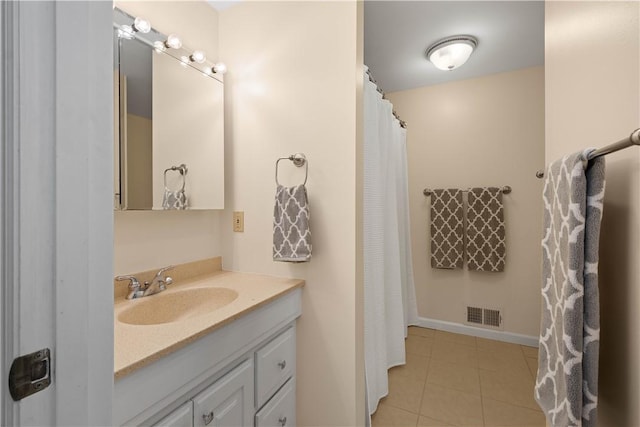 1299 Oakridge Rd, South Fayette, PA 15057 - bathroom featuring vanity, tile patterned flooring, and a shower with shower curtain