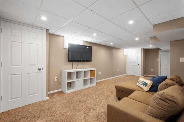 1299 Oakridge Rd, South Fayette, PA 15057 - carpeted living room with baseboards and recessed lighting