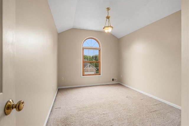 260 Fox Meadow Dr, Pine Twp Nal, PA 15090 - unfurnished room with lofted ceiling, carpet, and baseboards