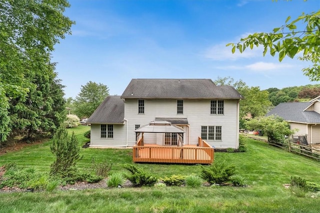 260 Fox Meadow Dr, Pine Twp Nal, PA 15090 - back of property featuring a gazebo, a yard, and a deck