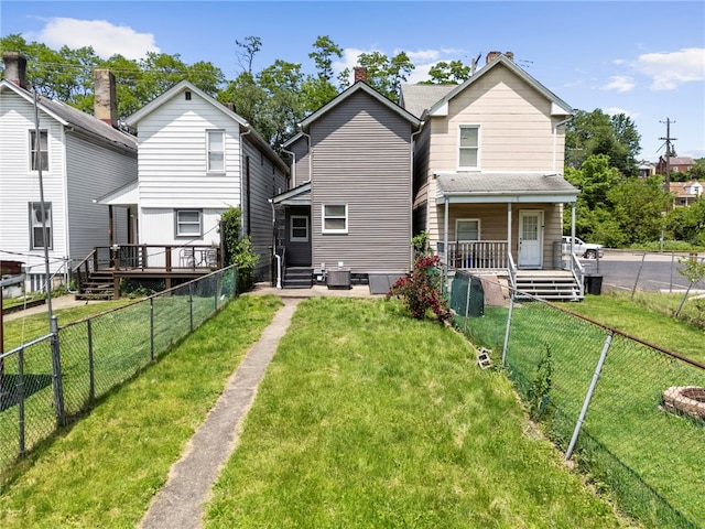 815 W Main St, Carnegie, PA 15106 - rear view of property featuring central AC unit and a porch