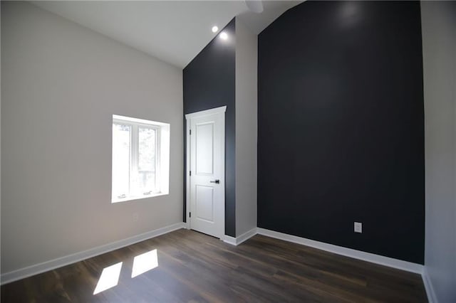 2040 Constitution Blvd, Elizabeth Twp/Boro, PA 15135 - spare room with high vaulted ceiling, baseboards, and dark wood-type flooring