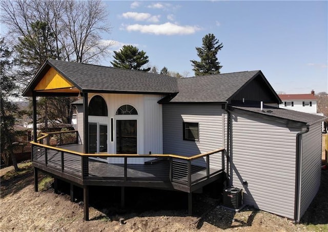 2040 Constitution Blvd, Elizabeth Twp/Boro, PA 15135 - rear view of house with a deck, a shingled roof, and central AC