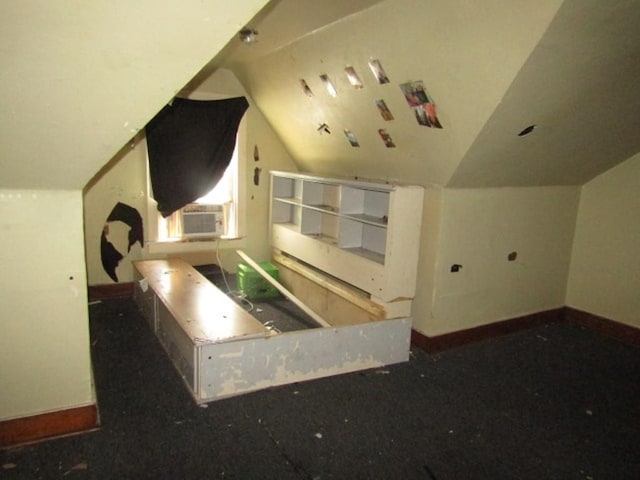1220 Thelma St, Marshall Shadeland, PA 15212 - kitchen featuring vaulted ceiling, baseboards, and cooling unit