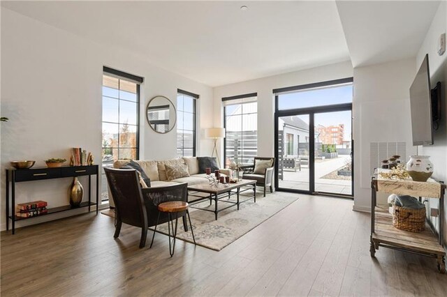 2635 Penn Ave Unit 203, Downtown Pgh, PA 15222 - living room featuring wood finished floors