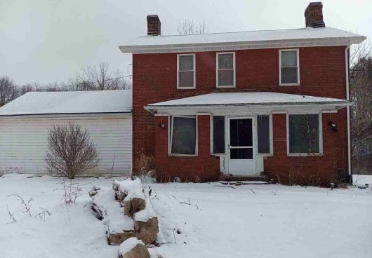 3007 Valley Rd, Jackson Twp Mer, PA 16137 - view of front facade with a chimney and brick siding