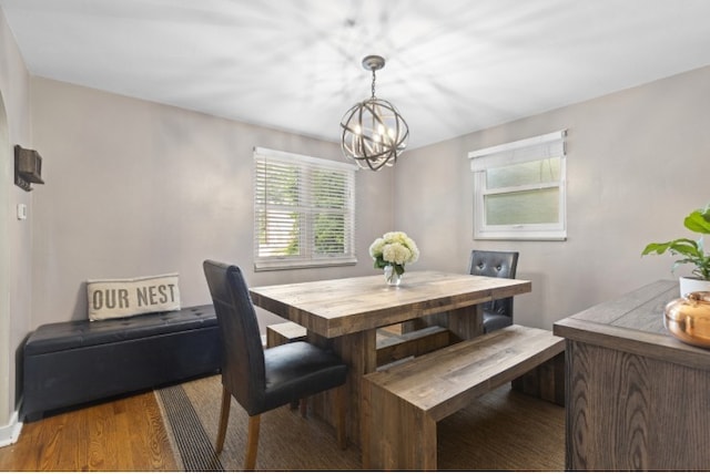 752 Washington, Ross Twp, PA 15229 - dining room with a chandelier and wood finished floors