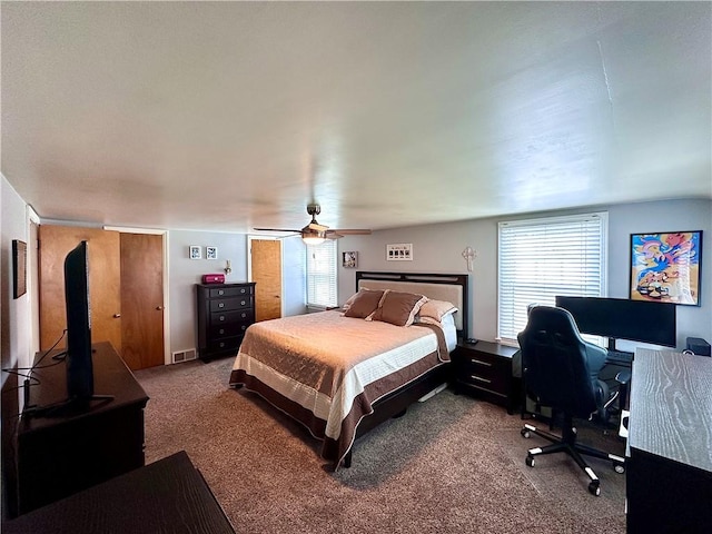 104 Kenneth Ave, Neshannock Twp, PA 16105 - bedroom featuring carpet floors, an office area, and ceiling fan