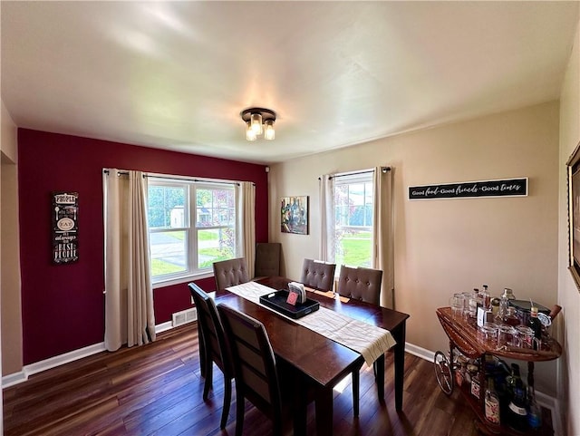 104 Kenneth Ave, Neshannock Twp, PA 16105 - dining space featuring plenty of natural light, dark wood finished floors, and baseboards
