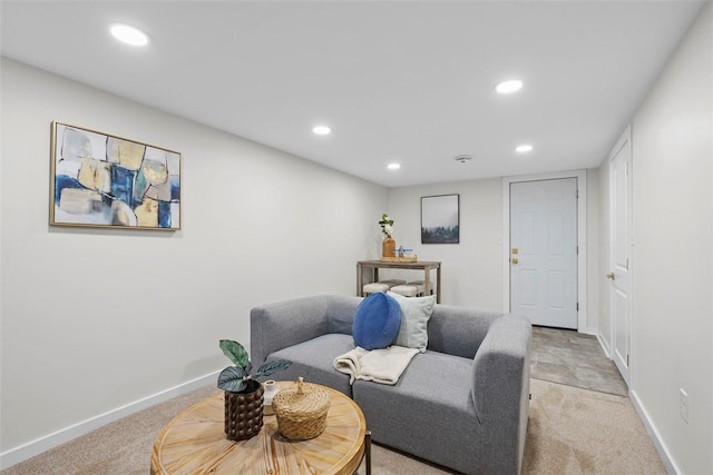 507 Edgehill Dr, Richland, PA 15044 - living room featuring light colored carpet, recessed lighting, and baseboards