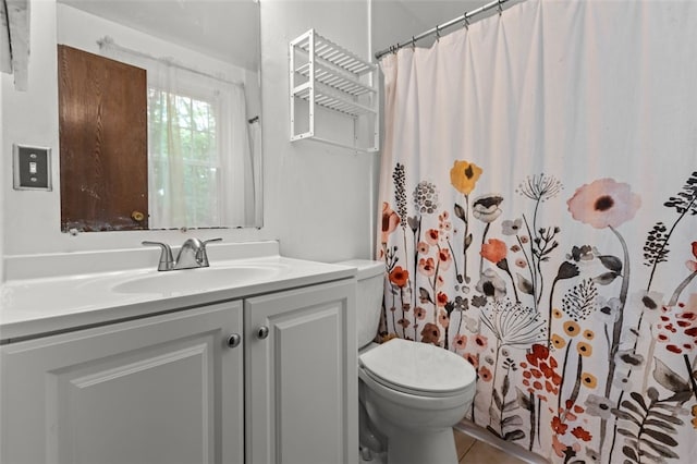 765 Brookshire Dr, Mccandless, PA 15237 - full bathroom featuring vanity, toilet, a shower with shower curtain, and tile patterned flooring