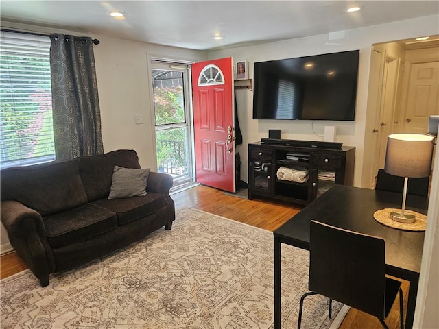 1099 Vine St, Coraopolis, PA 15108 - living area with wood finished floors and recessed lighting