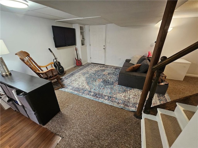 1099 Vine St, Coraopolis, PA 15108 - living room with stairs and baseboards