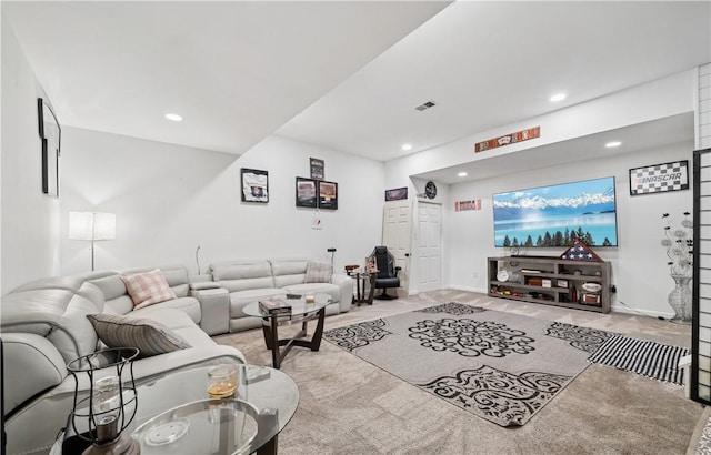 155 Pride Dr, Rostraver, PA 15012 - living area featuring recessed lighting and carpet