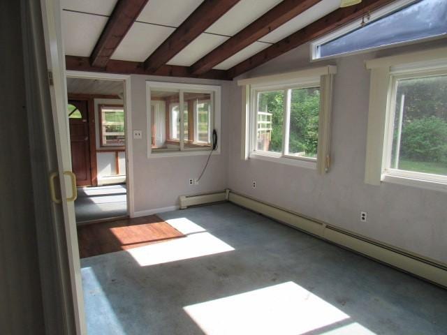 313 Dalton Run Rd, Conemaugh Twp Som, PA 15905 - empty room featuring a baseboard heating unit, baseboard heating, and concrete flooring