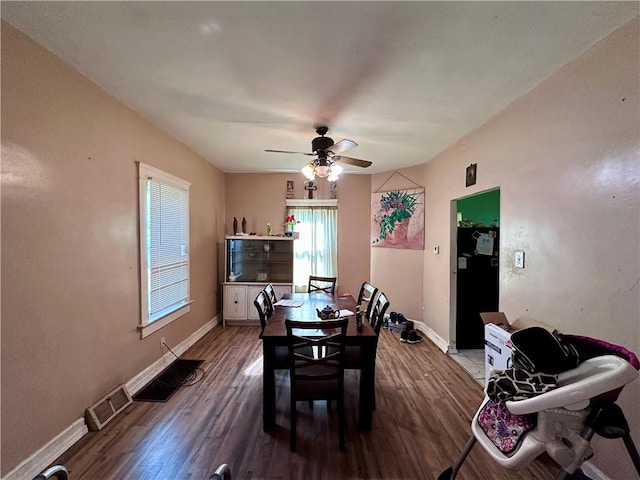 1910 Hamilton St, New Castle/1St, PA 16101 - dining room with a ceiling fan, wood finished floors, and baseboards