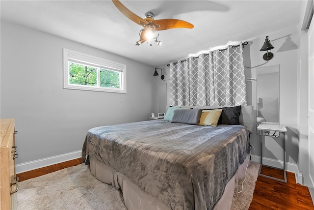 1368 Berryman Ave, South Park, PA 15129 - bedroom featuring baseboards, wood finished floors, and ceiling fan
