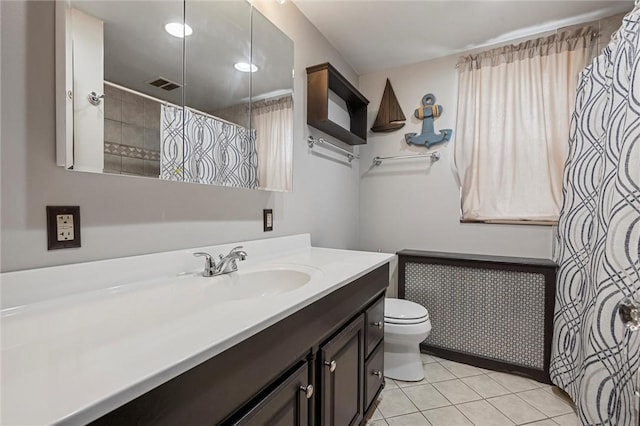 159 Jefferson Ave, Vandergrift Wml, PA 15690 - bathroom with vanity, toilet, tile patterned flooring, and a shower with curtain
